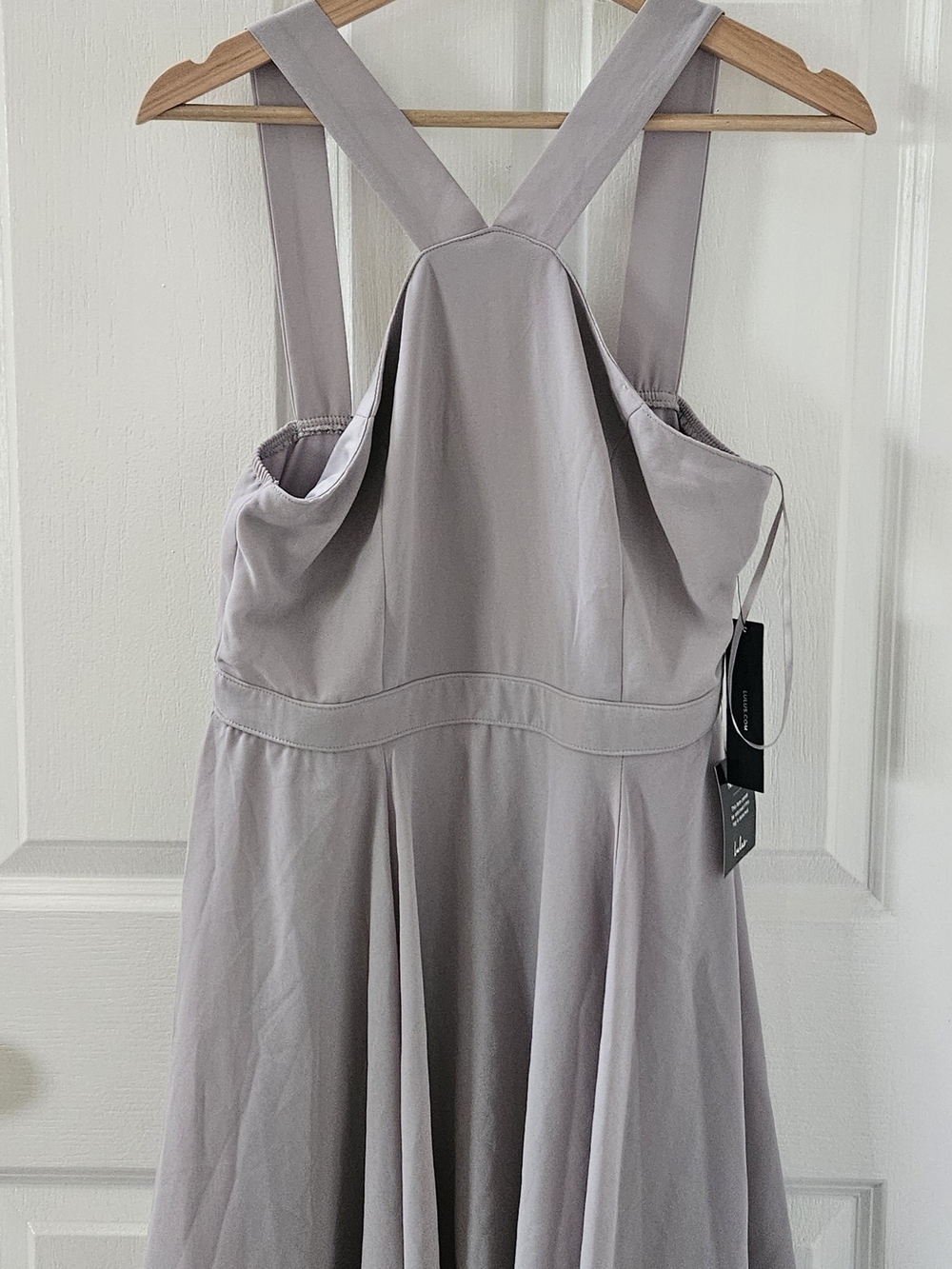 Lulu's Light Gray Fit-and-Flare Dress